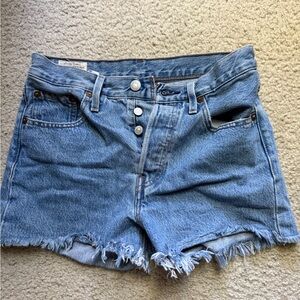 Levi’s high waisted denim shorts
